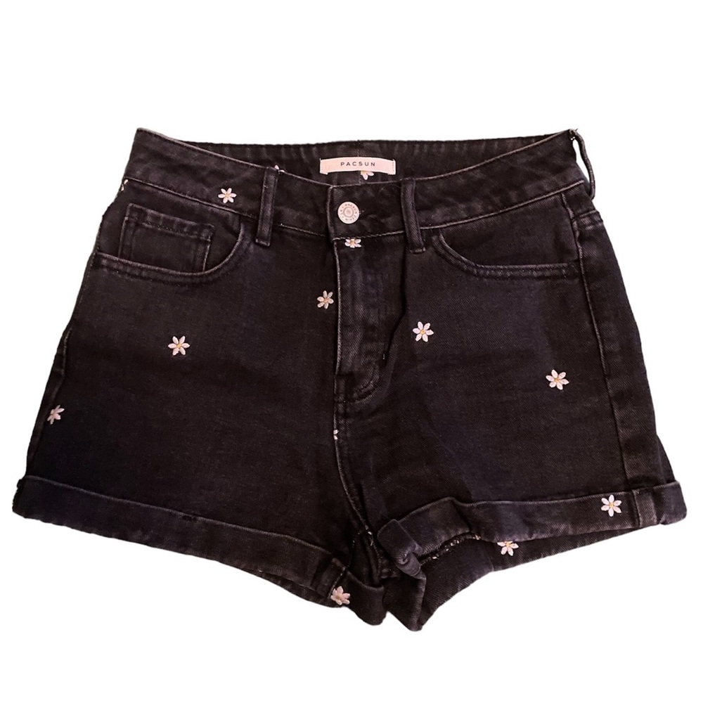 PacSun Size 25 Black Wash Denim Mom Short